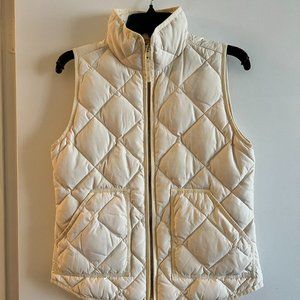 JCrew Cream Quilted Vest Size XS